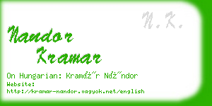 nandor kramar business card